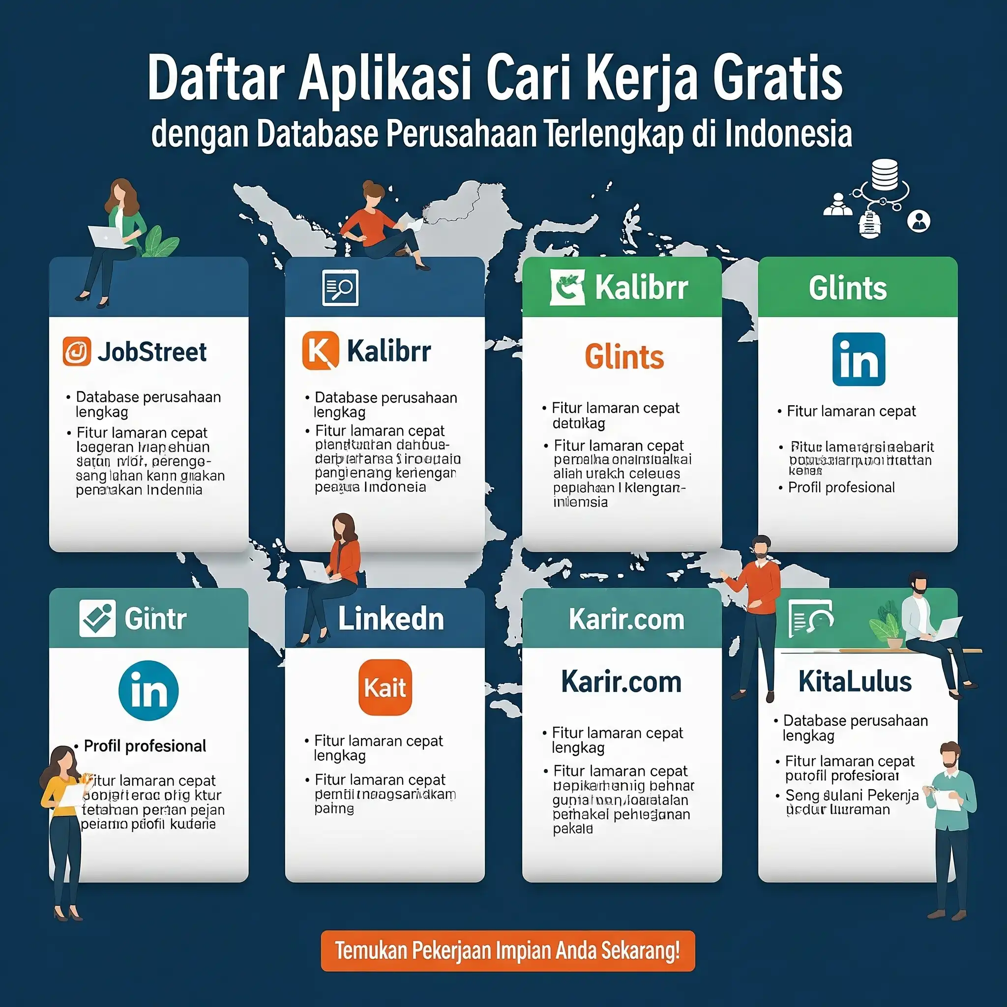 Daftar Aplikasi Cari Kerja Gratis dengan Database Perusahaan Terlengkap di Indonesia